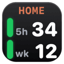 Dock icon of the home profile: 34% of the 5-hour limit used